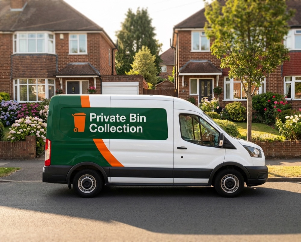 Local bin collection van serving Angmering neighbourhood